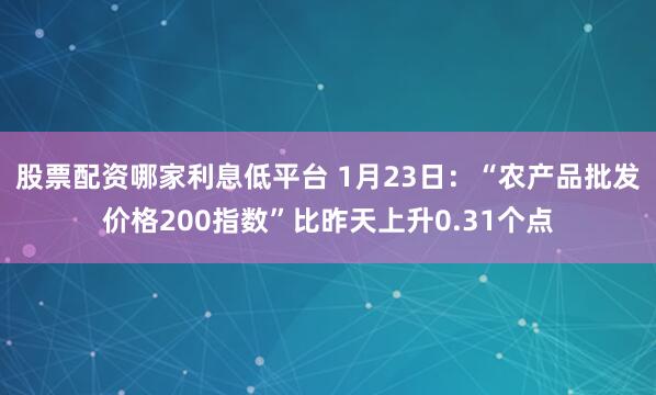 股票配资哪家利息低平台 1月23日：“农产品批发价格200指数”比昨天上升0.31个点